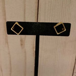 Cynthia rybakoff gold diamond shape earring